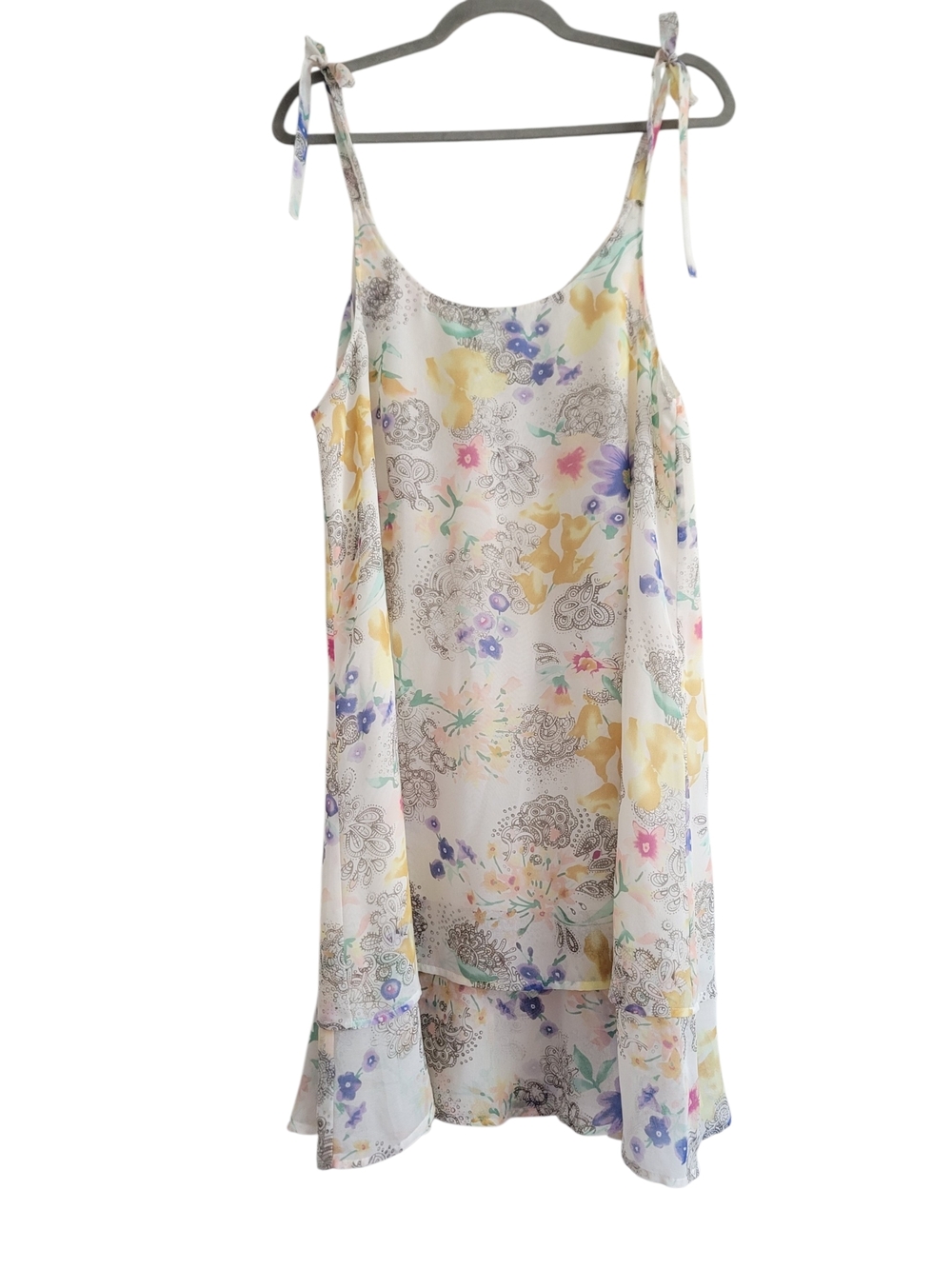 Pineapple Moon XL Floral Tie Strap Mini‎ Dress